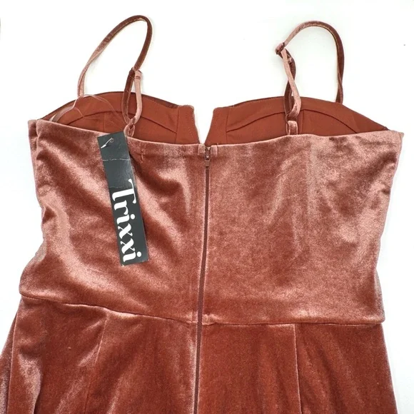 Trixxi Velvet Bustier Mini Bodycon Dress Size Medium Junior - Picture 4 of 8